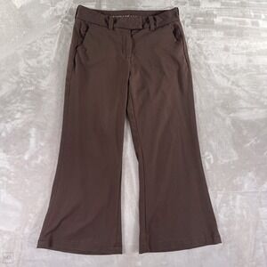 American Eagle Womens Pants Baggy Flare Trousers Office Minimalist	8 Short Brown